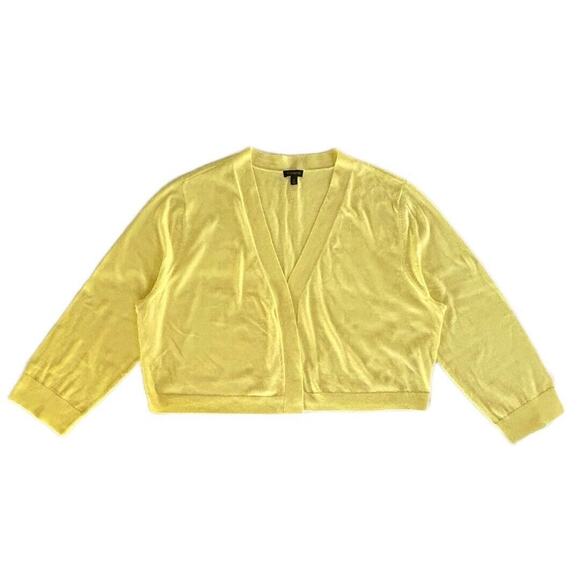 Talbots Women's Yellow Classic Dress Shrug Knit Bolero Sweater Jacket Size XL - Picture 1 of 7